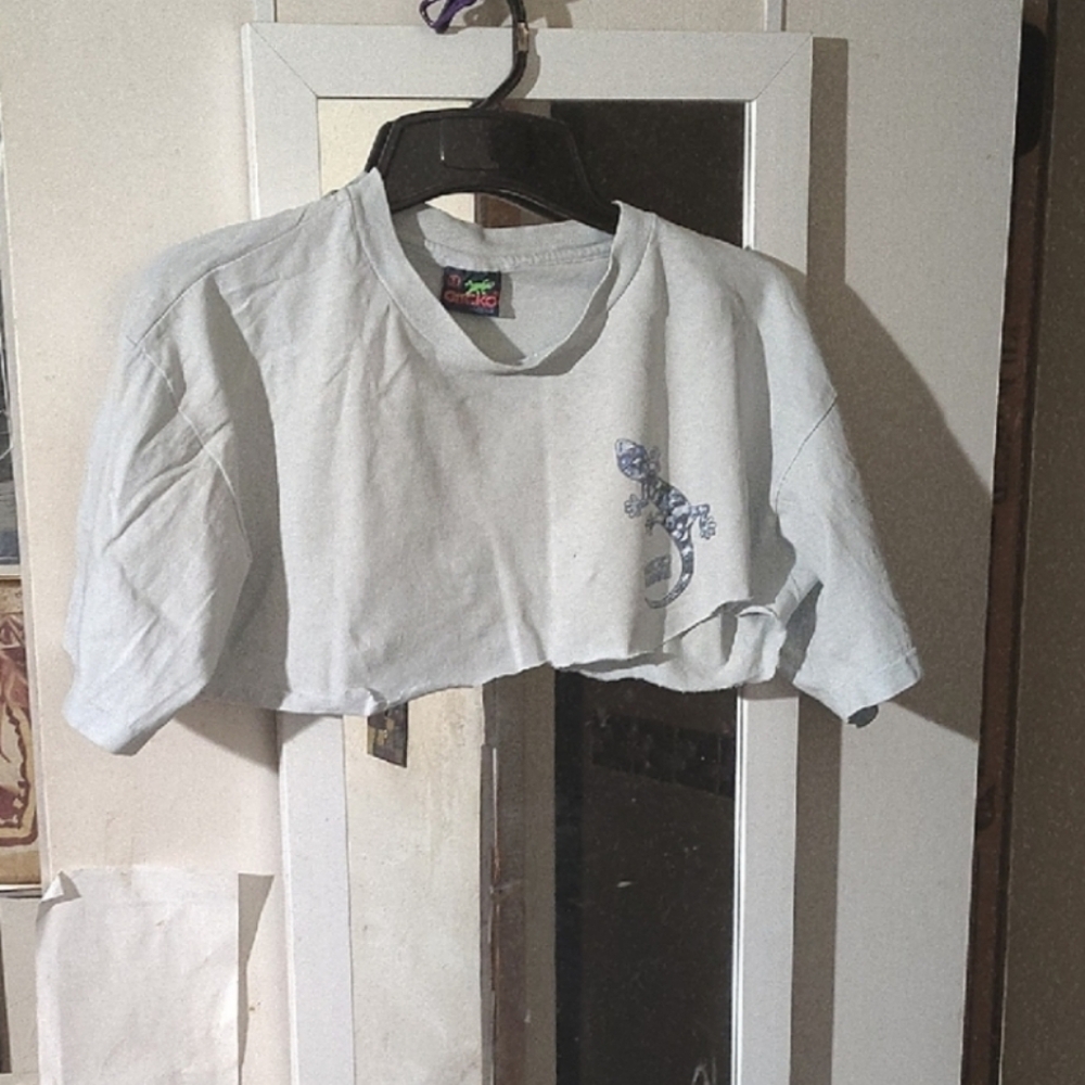 Single Stitch Vintage Gecko Hawaii Super Crop Top. Very Rare. Adorable